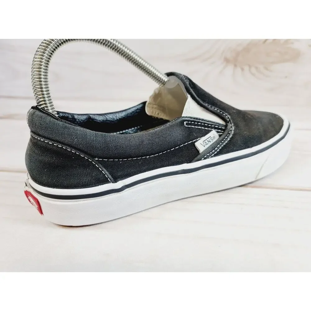 Vans 751505 Classic Slip-on Black True White Womens sz 8.5 Shoes Mens 7 Shoes